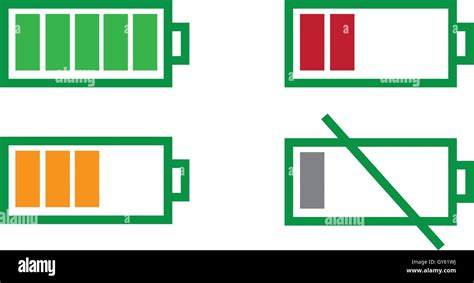 Akku Voll Und Batterie Leerer Vektor Stock Vektorgrafik Alamy