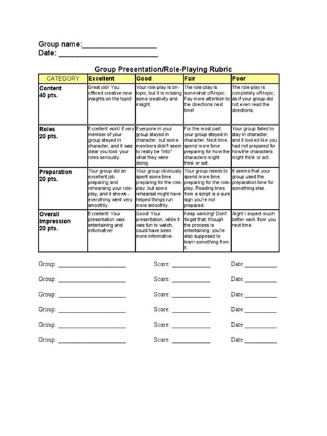 Roleplay Rubrics 1 Pdf