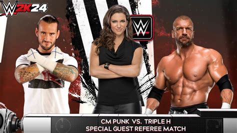 Full Match Cm Punk Vs Triple H Special Guest Referee Stephanie