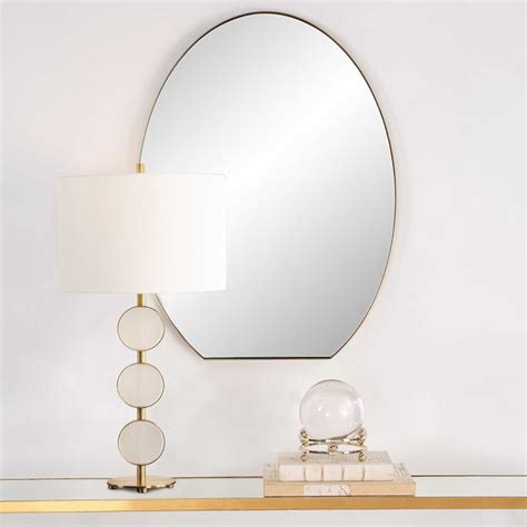 Uttermost® Cabell Brushed Brass Oval Mirror Bob Mills Furniture