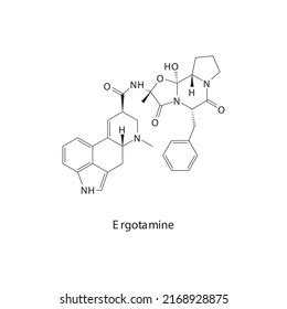 Ergotamine Molecule Flat Skeletal Structure Ergot Stock Vector (Royalty ...