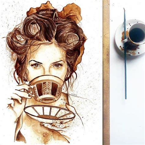 Artista cria pinturas esplêndidas utilizando café como principal