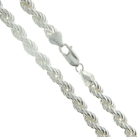 Sac Silver Sterling Silver Hollow Spiral Rope Chain 6mm Pure 925