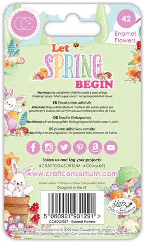 Craft Consortium Let Spring Begin Adhesive Enamel Flowers Ccadot