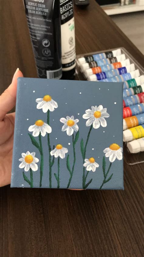 Some Cute Daisies Mini Canvas Art Diy Canvas Art Painting Canvas