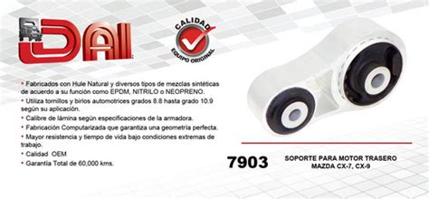 Soporte Motor S Lido Trasero Dai Mazda Cx L L Env O Gratis