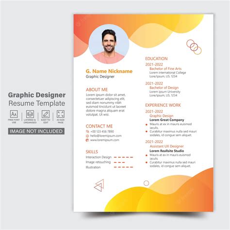 Premium Vector Graphic Designer Resume Cv Template