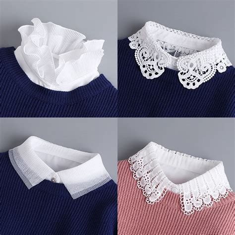 Us Detachable Lapel Shirt Woman Women S Lace Collar Sweater