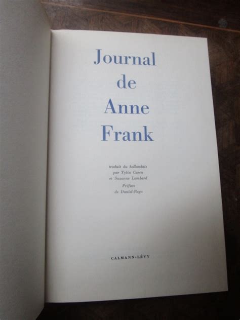 Le Journal d'Anne Frank by Anne Frank: Très bon Couverture rigide (1958 ...