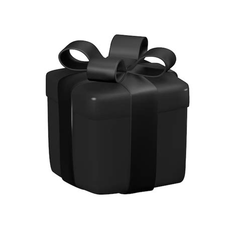 Premium Vector Realistic D Black Gift Box With Black Ribbon Vector