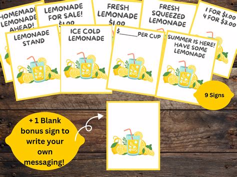 Lemonade Stand Signs, Instant Download and Print, Pretend Play, Summer ...