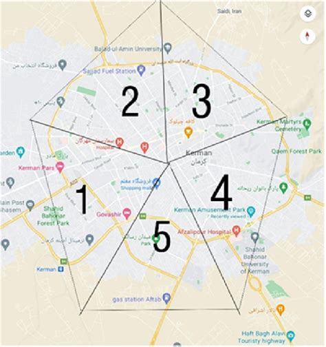 Zoning map of Kerman city. | Download Scientific Diagram