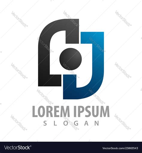 Abstract rounded square logo concept design Vector Image