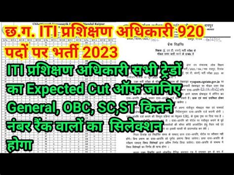 Cg Iti Prashikshan Adhikari Bharti 2023 Cg Iti Training Officer