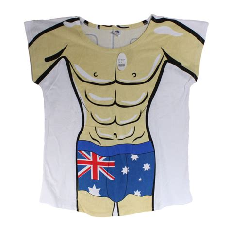 Womens Bikini Mens Speedo Body Beach T Shirt Australia Aussie Flag Souvenir Fresh Idea Living