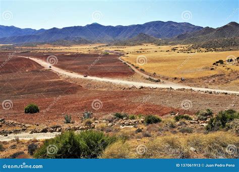 Desert Landscape Of Almeria From Andalusia Spain Stock Image Image Of