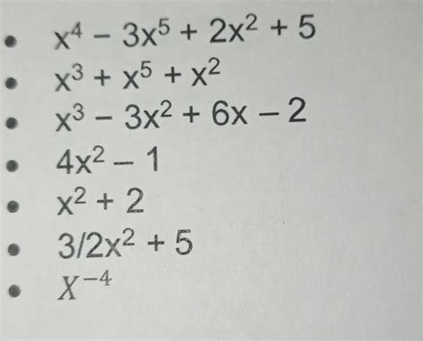 Di Si Las Siguientes Expresiones Algebraicas Son Polinomios O No En