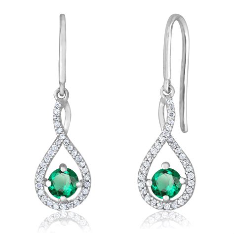 Genuine Emerald Diamond Dangle Earrings Harry Ritchie S