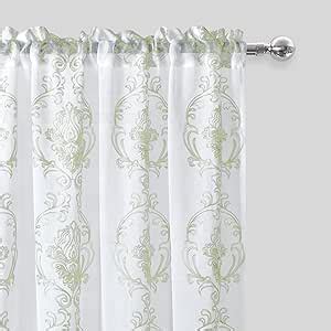 Amazon DWCN Sage Green Sheer Curtains 84 Inches Long With