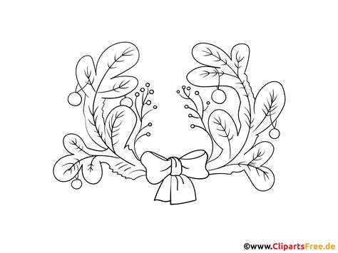 Clipart zu Weihnachten schwarz-weiss für Unterricht