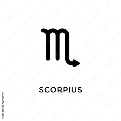 Scorpius zodiac illustration. Simple line scorpius zodiac icon. Tattoo ...