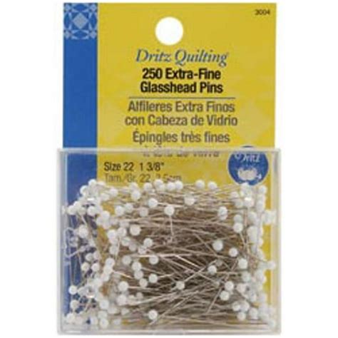 Dritz Quilting Extra Fine Glasshead Pins 1 38 250pkg