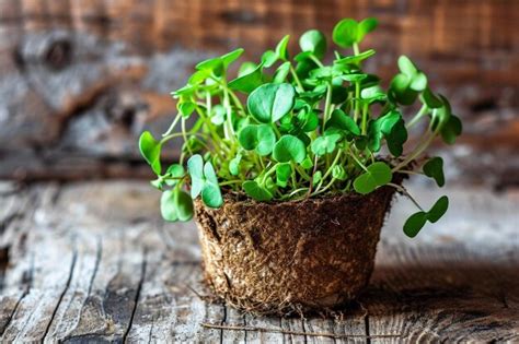 Micropousses De Radis Avec Graines Et Racines Germination Des Graines