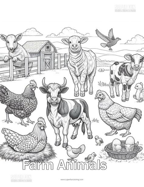 Farm Animals Coloring Page - Super Fun Coloring