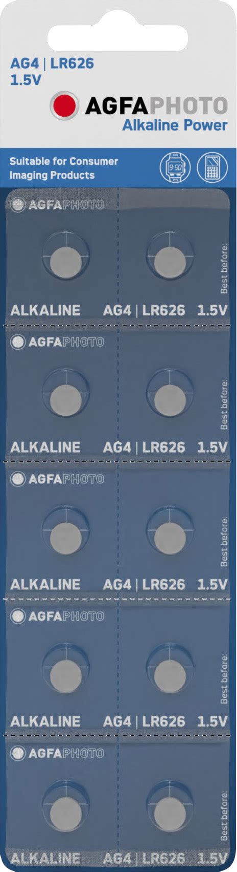 Agfaphoto Batterie Alkaline Knopfzelle LR626 AG4 1 5V Power Retail