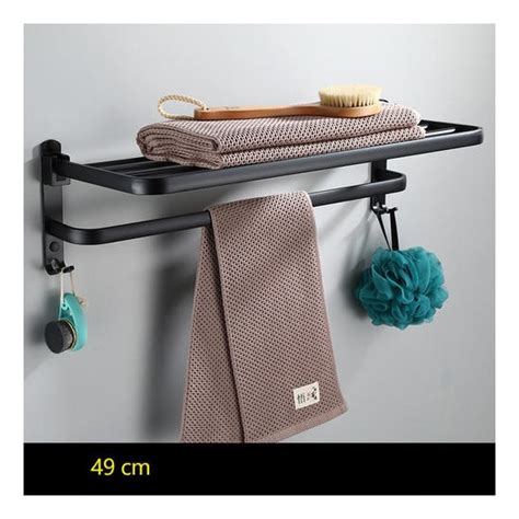 Haitun 49 Cm Siyah Havlu Tutucu Banyo Flotable Havlu Raf Raf Depolama