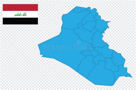 Iraq Map Design With D Style Blue Iraq Map And National Flag Simple