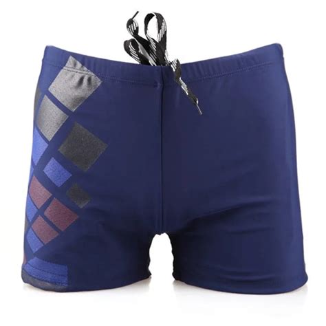 Buy Plus Size Xxxxl Men Swimwear Nylon Spandex Blue Black Swimming Trunks Man