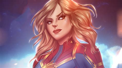 Download Blonde Lipstick Comic Captain Marvel Hd Wallpaper By Jeen Jeen Yong