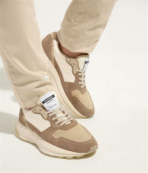 Baskets Basses Chunky En Cuir Nubuck Beige Pour Homme Marque De