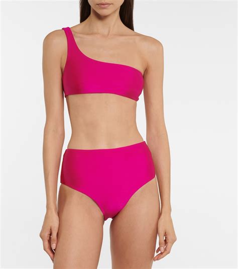 Apex One Shoulder Bikini Top In Pink Jade Swim Mytheresa