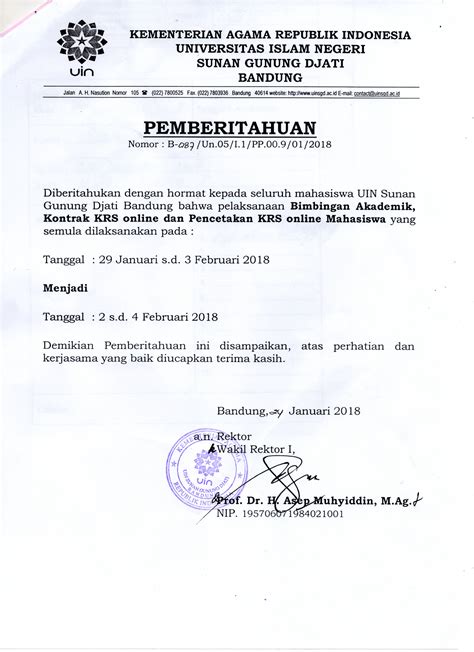 Contoh Surat Pemberitahuan Perubahan Jadwal Materisekolah Github Io