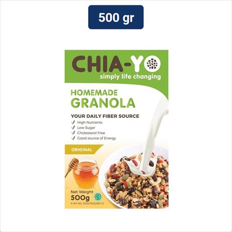 Jual Chiayo Homemade Granola Original Gr Indonesia Shopee Indonesia