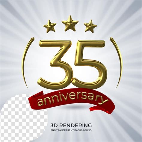 Feier zum 35 jährigen jubiläum poster 3d rendering Premium PSD Datei