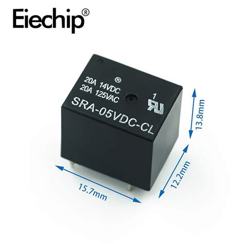 5PCS T74 20A DC Power Relay SRA 05VDC CL 4PIN 5PIN SRA 12 24VDC CL 12V