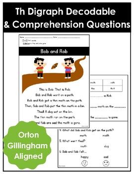 Orton Gillingham Aligned Th Decodeable With Comprehension Questions