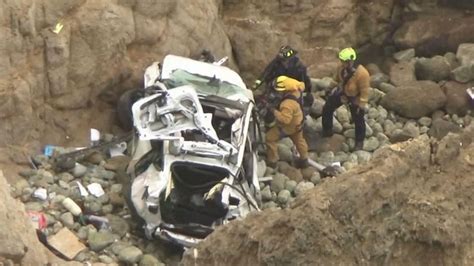 Four People Rescued After Tesla Plunges 250 Feet Off California Cliff