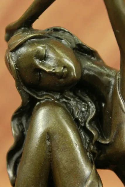 Bronze Art Nouveau Statue Sculpture Figure Nude Girls Sitting By Jean