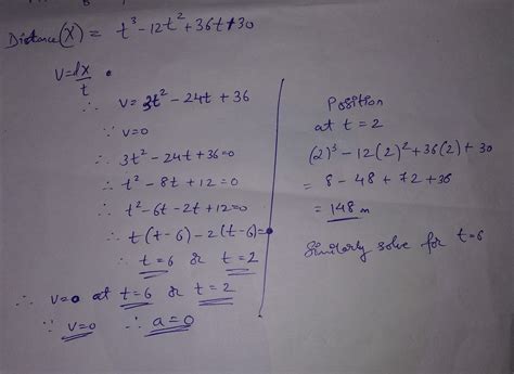 The motion of a particle is deﬁned by the relation X t³ 12t² 36t 30