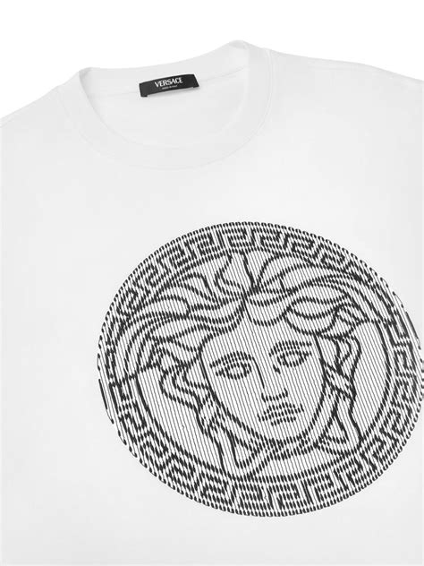 Versace Medusa Sliced Cotton T Shirt White Farfetch