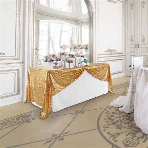 Lann S Linens X Gold Sequin Tablecloth Sparkly Rectangle