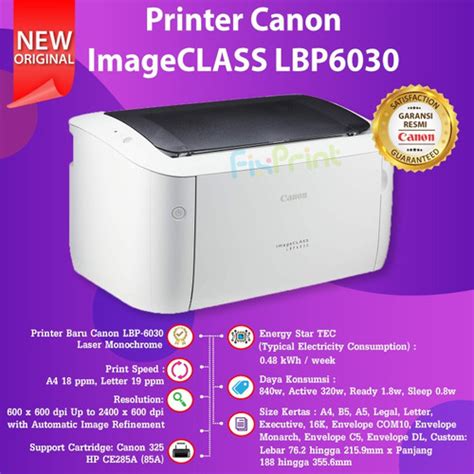 Promo Printer Laserjet Canon Lbp6030 Lbp 6030 Monochrome Toner 325 Hp 85a Cicil 0 3x