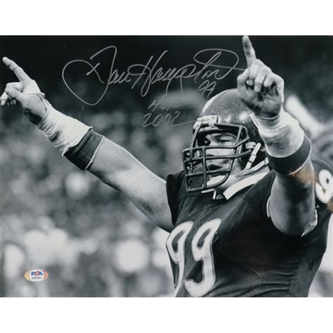 Dan Hampton Signed Bears 11x14 Photo Inscribed HOF 2002 PSA COA