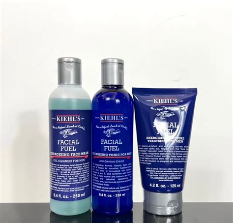 KIEHL'S Men's Hydration Essentials set (Gel Cleanser 250ml, Toner 250ml ...