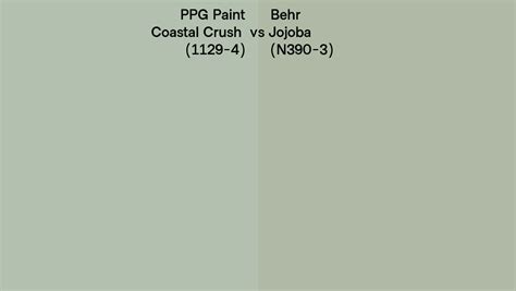 PPG Paint Coastal Crush 1129 4 Vs Behr Jojoba N390 3 Side By Side