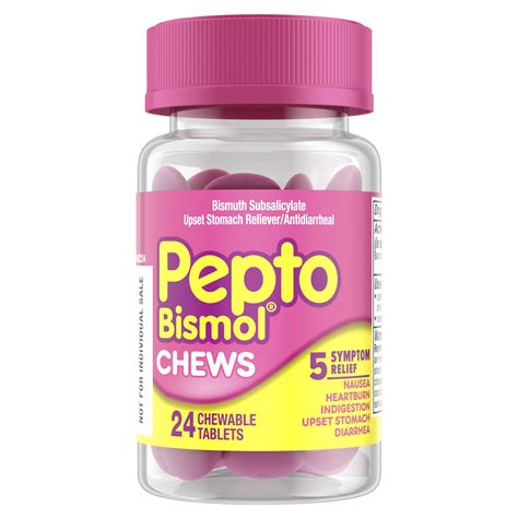 Pepto Bismol Chews Chewable Tablets Nausea Diarrhea Relief Over